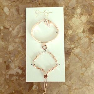 Jessica Simpson Rose Gold Bracelet Set. Brand New